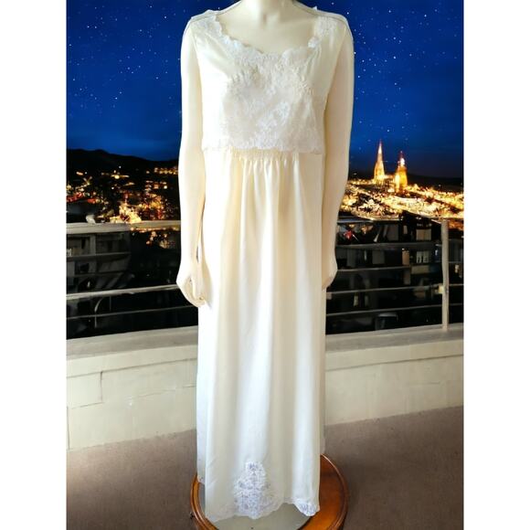 Vintage Christian Dior Silk Blend Nightgown W Lace Cream Size 36 - Picture 6 of 16